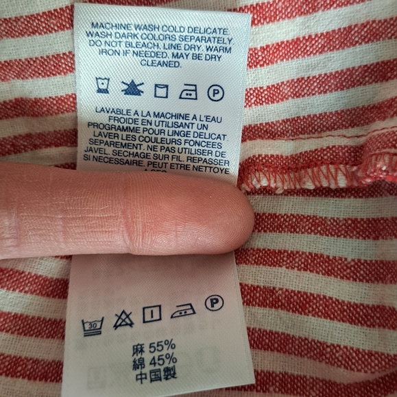 Land's End Women's Red & Ivory Linen Cotton Shorts US Size 12 - Picture 8 of 8